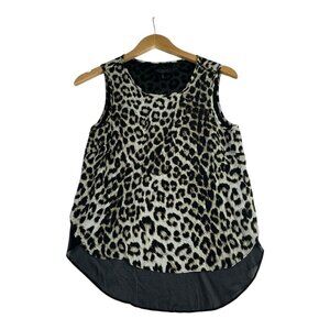 Rag & Bone Leopard Print 100%‎ Silk Sleeveless Blouse size XS